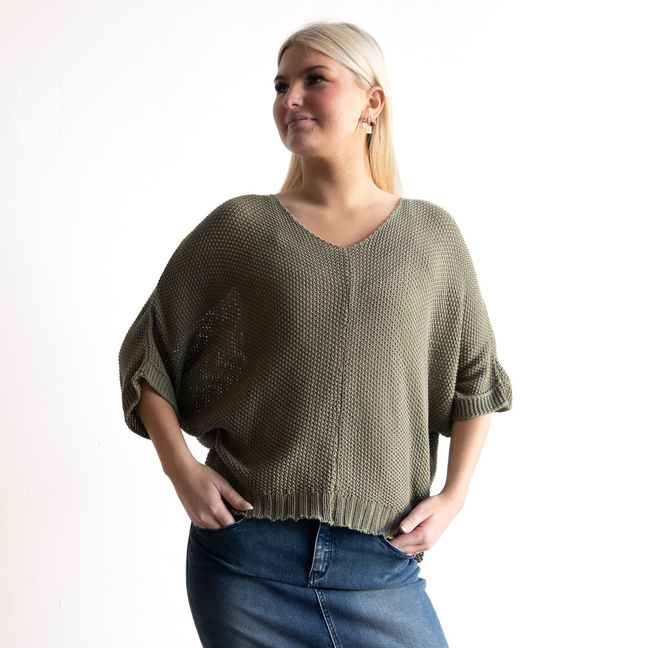 Airy Knit Batwing Top - 1405