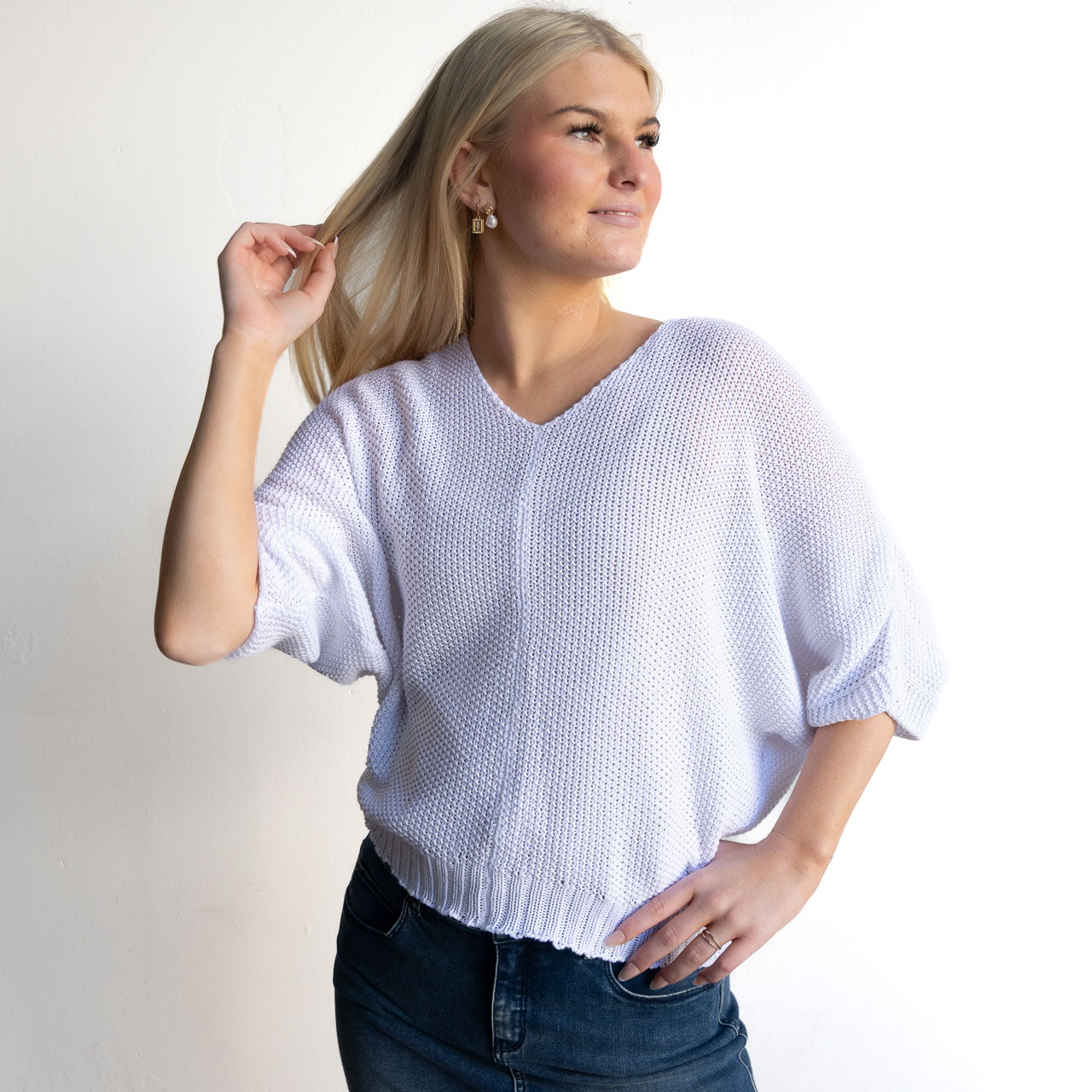 Airy Knit Batwing Top - 1405
