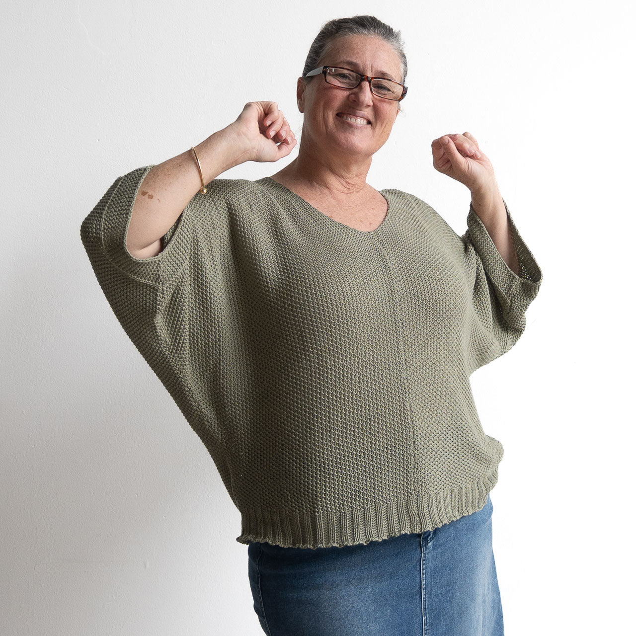 Airy Knit Batwing Top - 1405