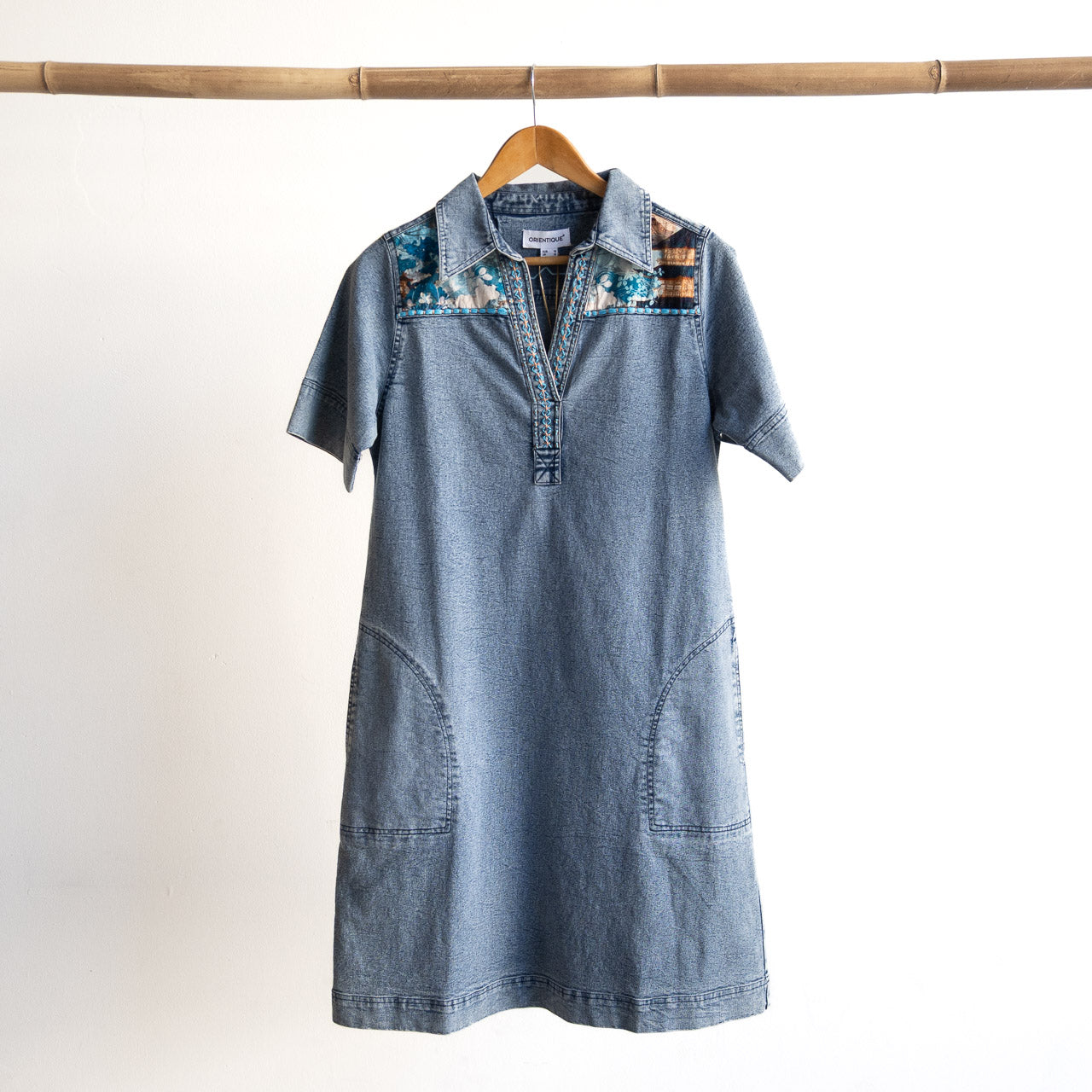Applique Denim Dress - Nanjing - 61062