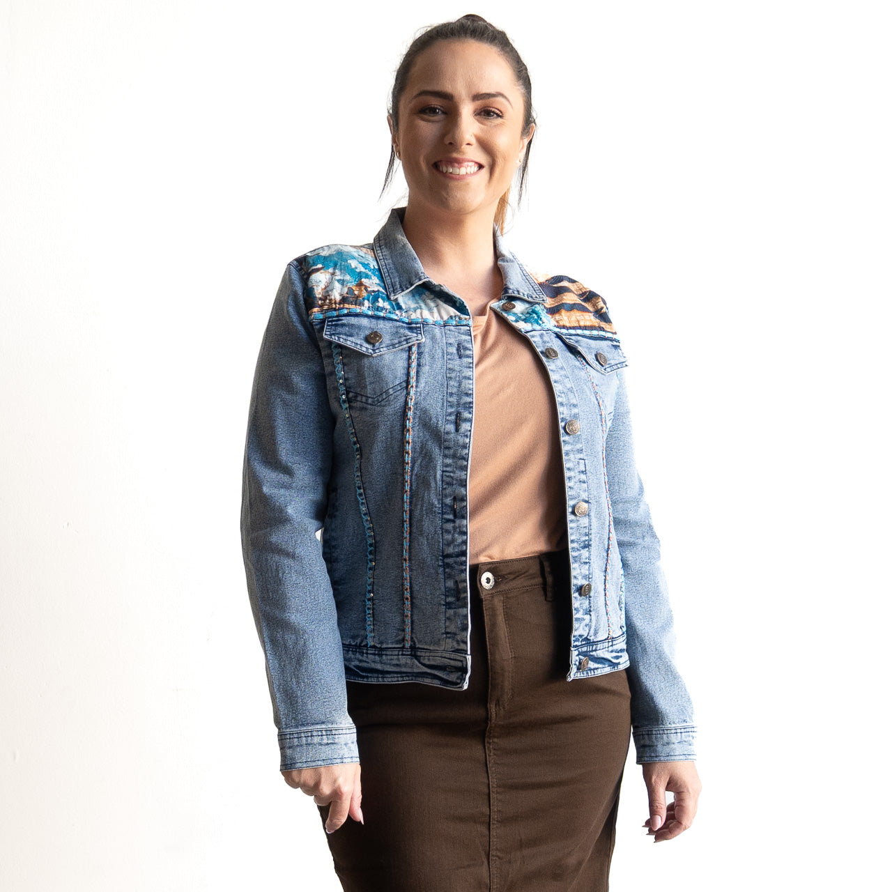 Applique Denim Jacket - Nanjing - 62838