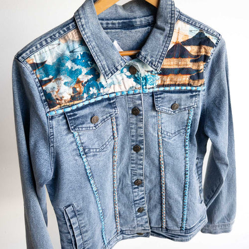 Applique Denim Jacket - Nanjing - 62838