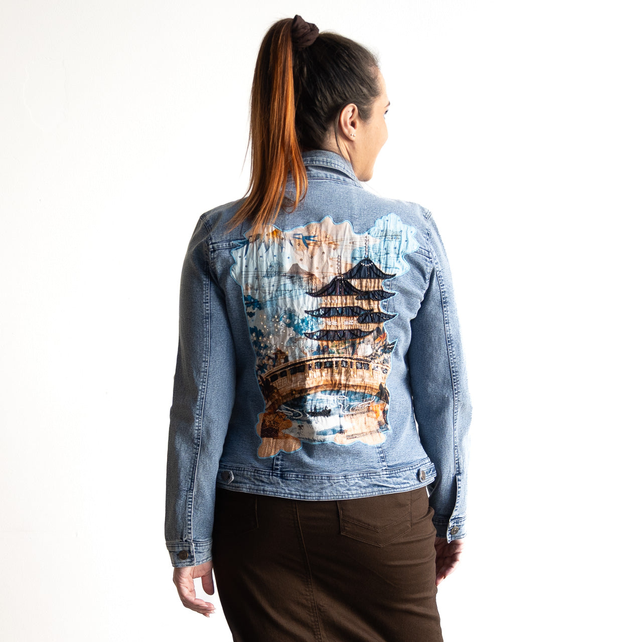 Applique Denim Jacket - Nanjing - 62838