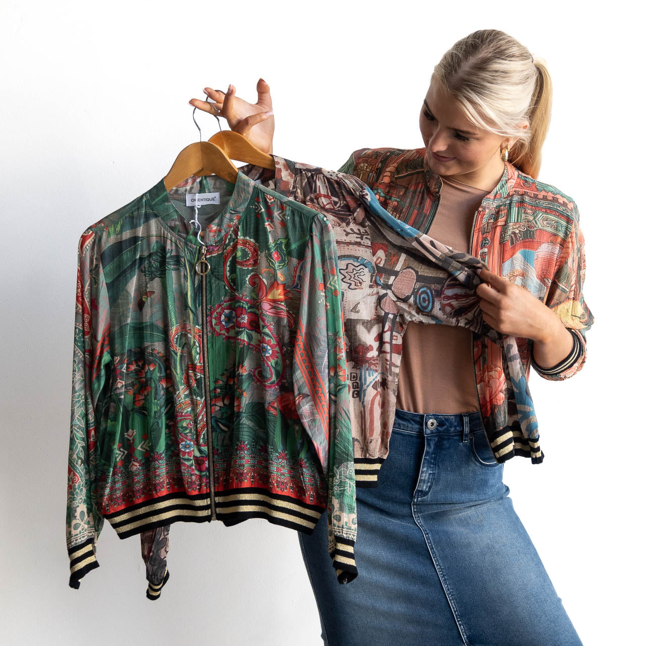 Atelier Crepe Bomber Jacket - Oriental Dreams - 82005