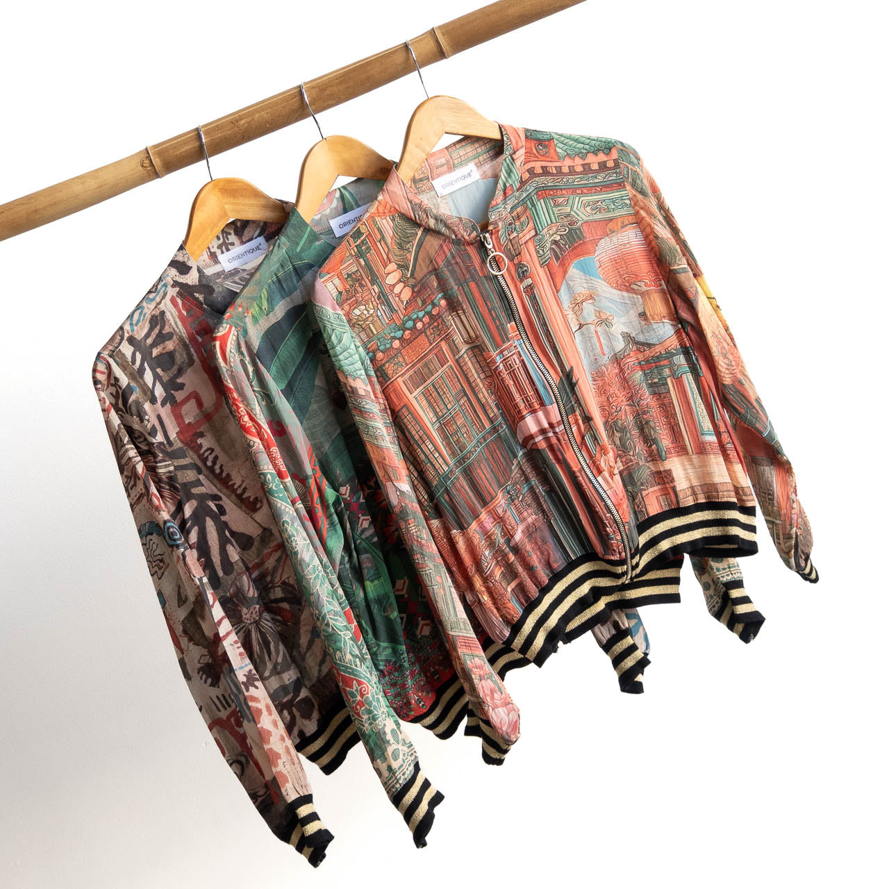 Atelier Crepe Bomber Jacket - Abstract Art - 82005