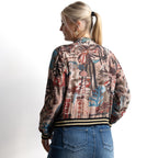 Atelier Crepe Bomber Jacket - Abstract Art - 82005