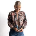 Atelier Crepe Bomber Jacket - Abstract Art - 82005