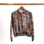 Atelier Crepe Bomber Jacket - Abstract Art - 82005