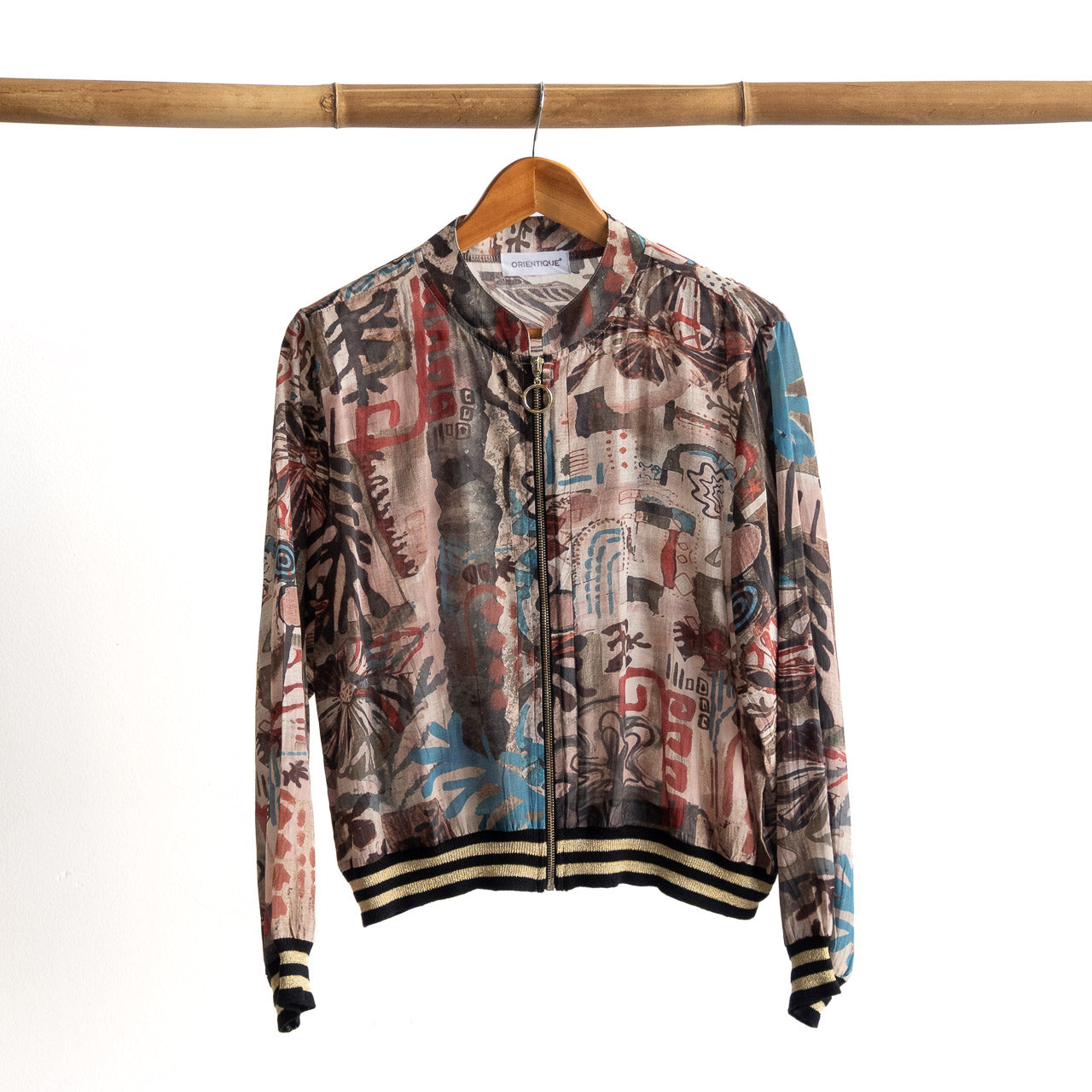 Atelier Crepe Bomber Jacket - Abstract Art - 82005