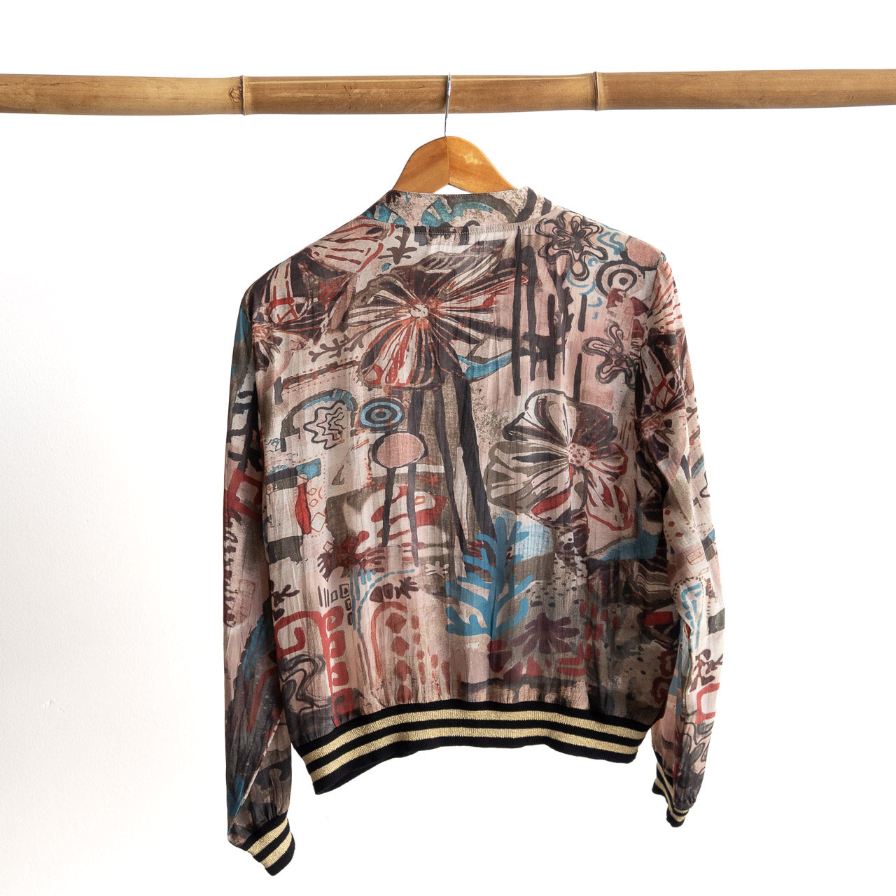 Atelier Crepe Bomber Jacket - Abstract Art - 82005