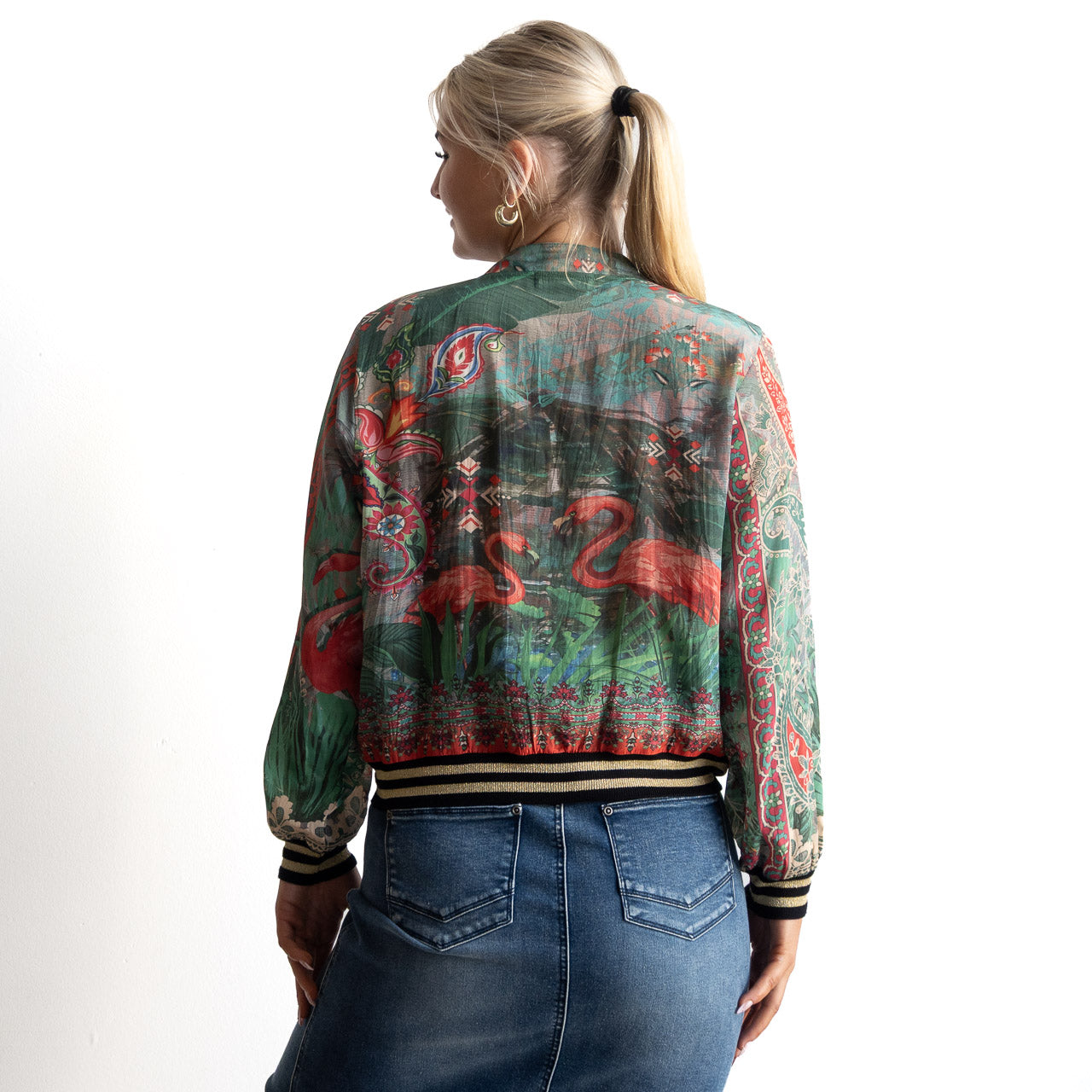 Atelier Crepe Bomber Jacket - Flamengo - 82005