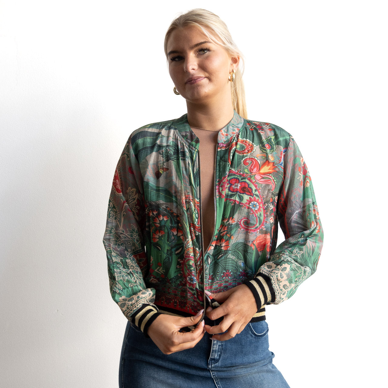 Atelier Crepe Bomber Jacket - Flamengo - 82005