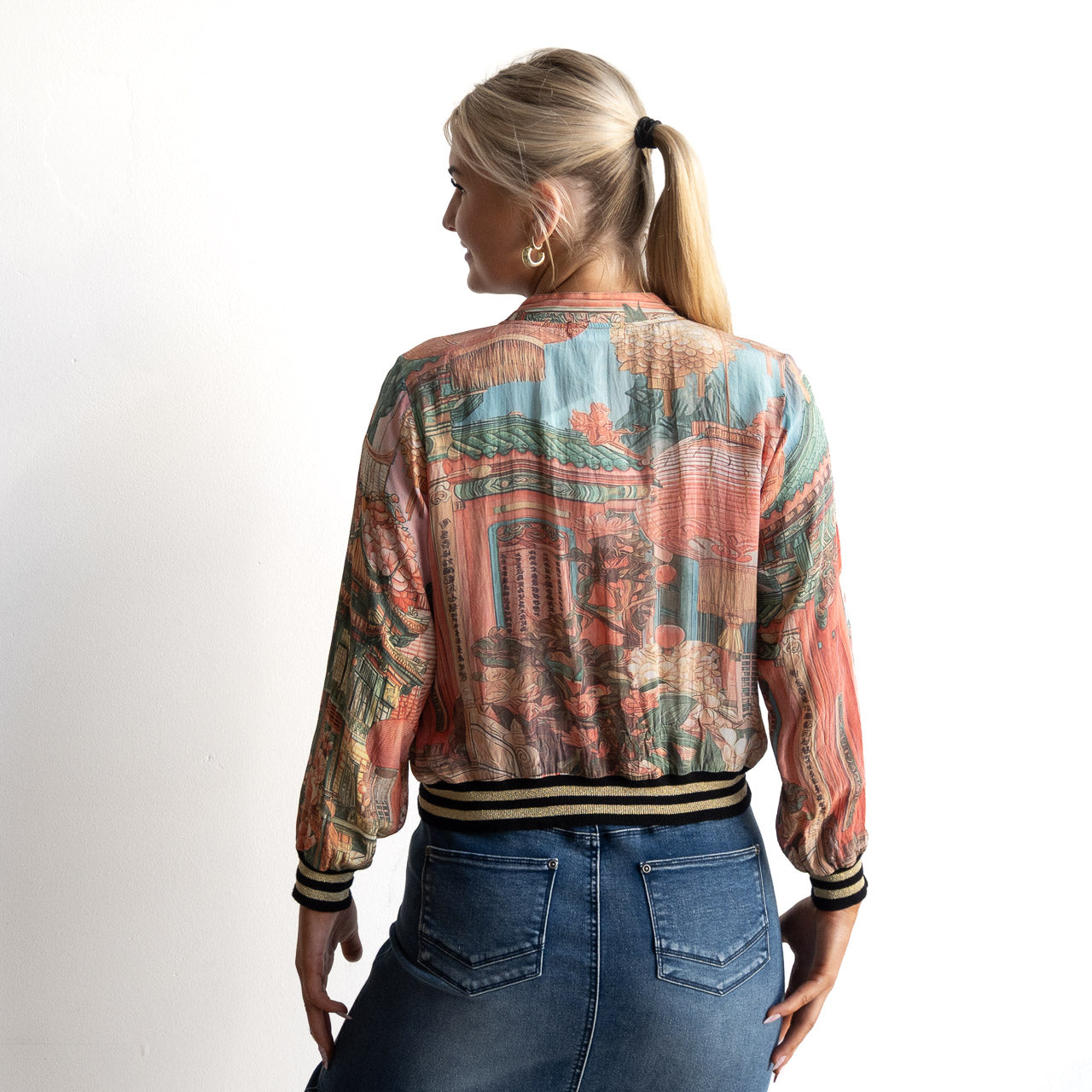 Atelier Crepe Bomber Jacket - Oriental Dreams - 82005