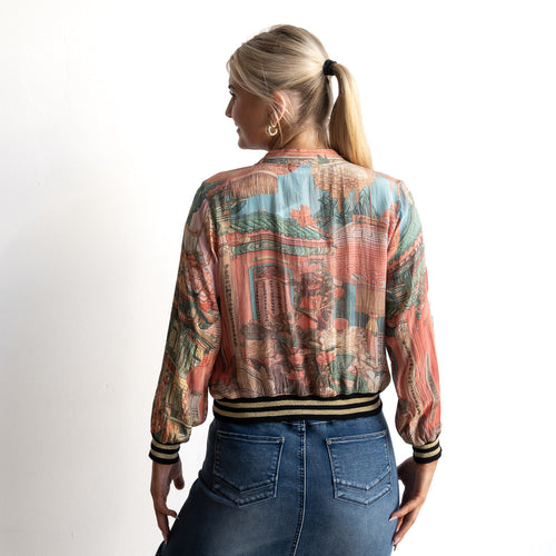 Atelier Crepe Bomber Jacket - Oriental Dreams - 82005