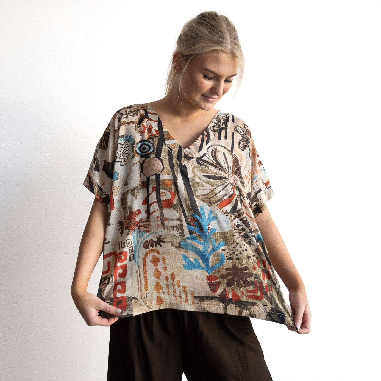Atelier Kaftan Top - Abstract Art - 72582A