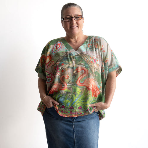Atelier Kaftan Top - Flamengo - 72582F