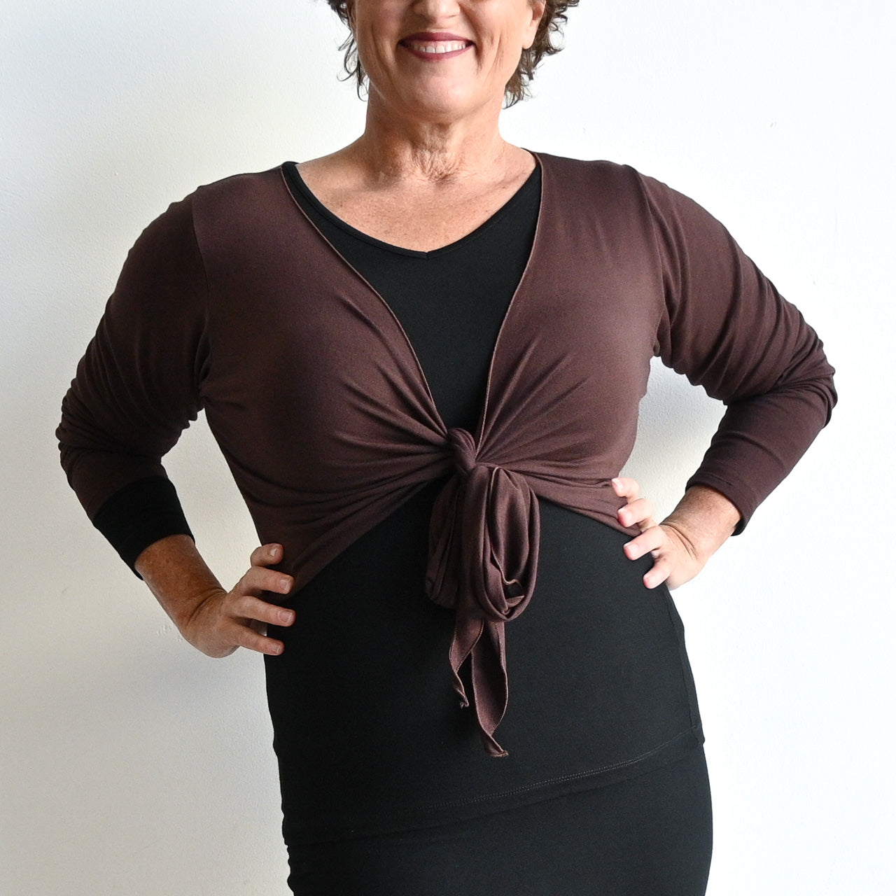 Ballet Wrap Top in Bamboo by KOBOMO -  KOBOMO