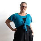 Ballet Wrap Top in Bamboo by KOBOMO - Flutter Sleeve