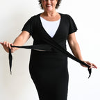 Ballet Wrap Top in Bamboo by KOBOMO - Flutter Sleeve