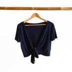 Ballet Wrap Top in Bamboo by KOBOMO - Flutter Sleeve