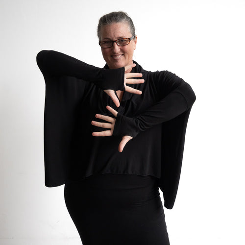 The Glider Poncho Tee by KOBOMO Bamboo - Cropped Length