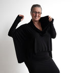 The Glider Poncho Tee by KOBOMO Bamboo - Cropped Length