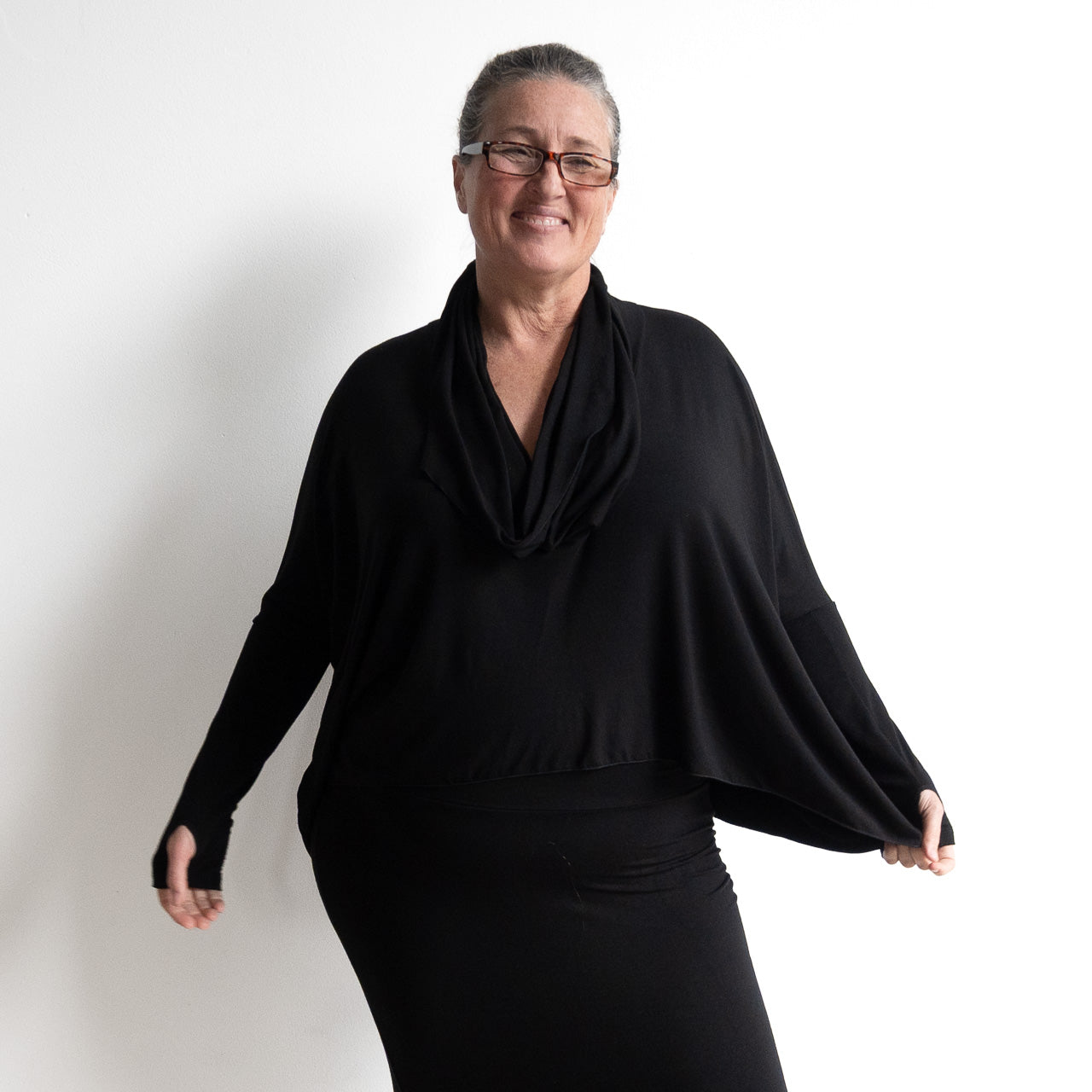 The Glider Poncho Tee by KOBOMO Bamboo - Cropped Length