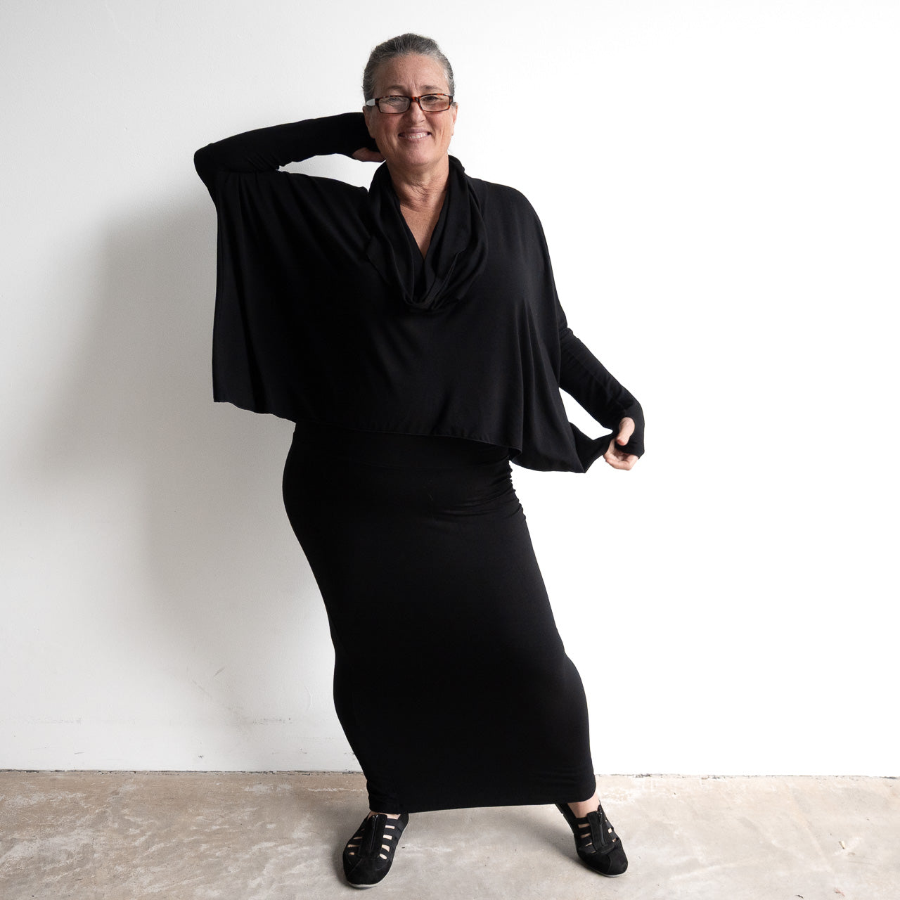 The Glider Poncho Tee by KOBOMO Bamboo - Cropped Length