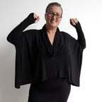 The Glider Poncho Tee by KOBOMO Bamboo - Cropped Length