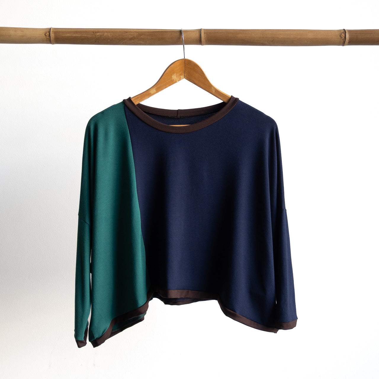 Bamboo Layering Crop Top - Block Colour