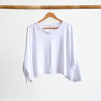 Bamboo Layering Crop Top - WhiteLXL-sizes14to22 KOBOMO