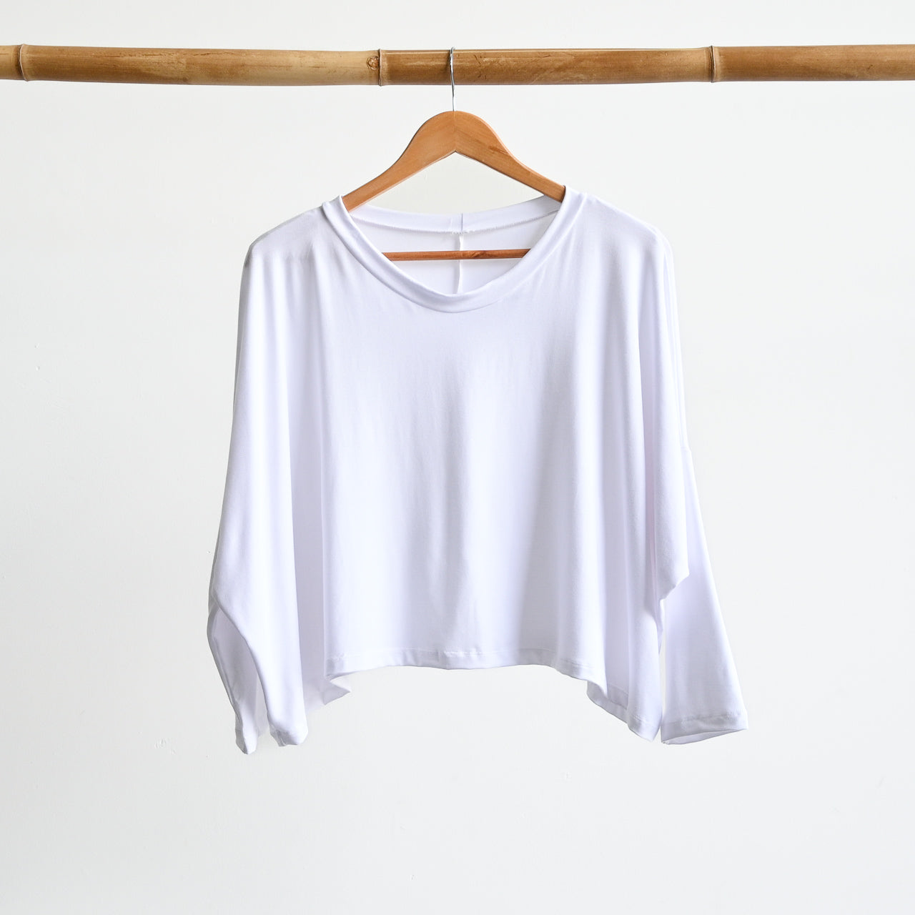Bamboo Layering Crop Top - WhiteLXL-sizes14to22 KOBOMO