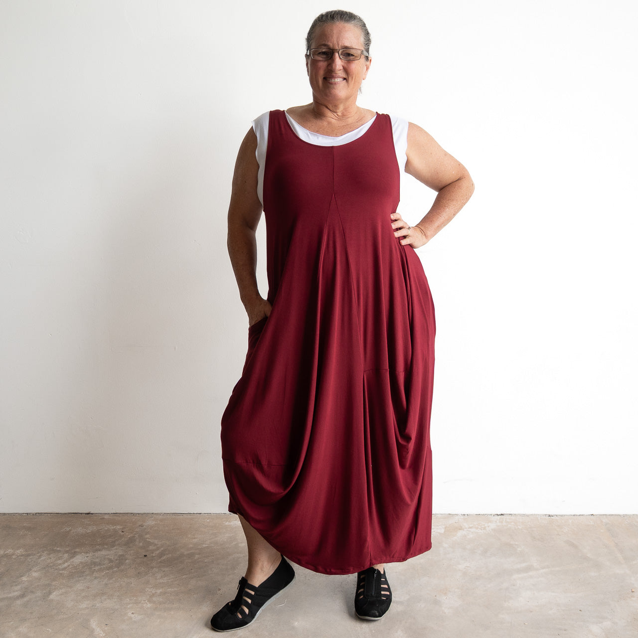 Bamboo Layering Maxi Dress by KOBOMO