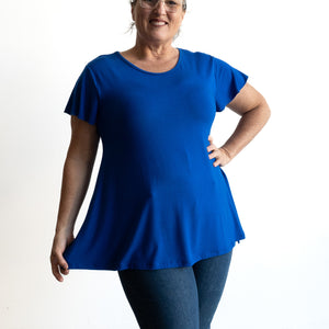 A-Line Tunic Tee by KOBOMO Bamboo - Flutter Sleeve