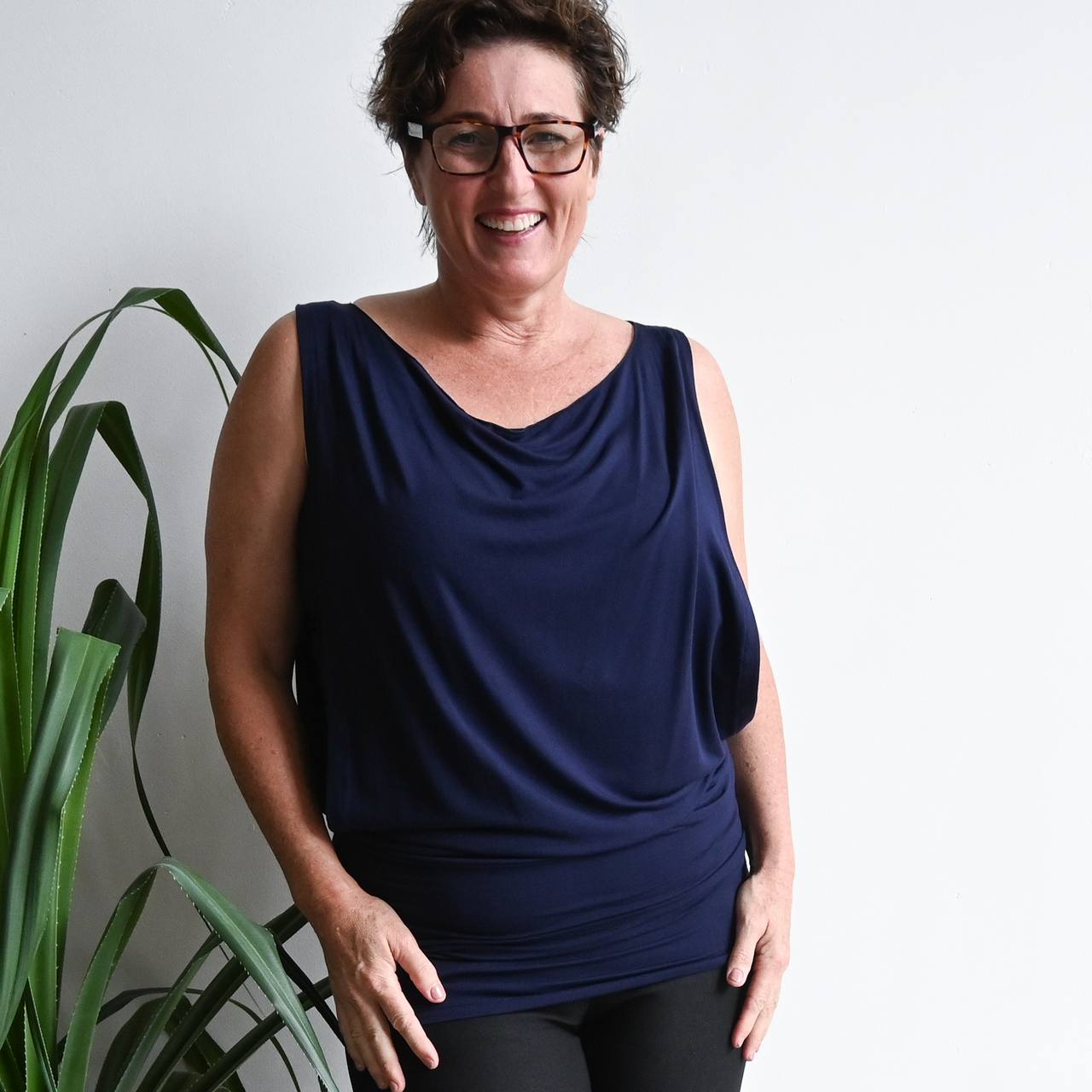 Bamboo Cowl Neck Top or Mini Dress