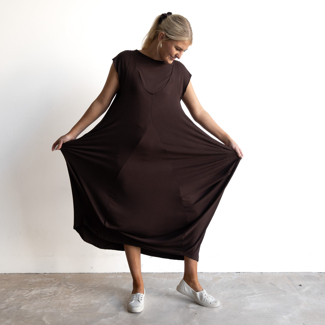 Bamboo Layering Maxi Dress by KOBOMO