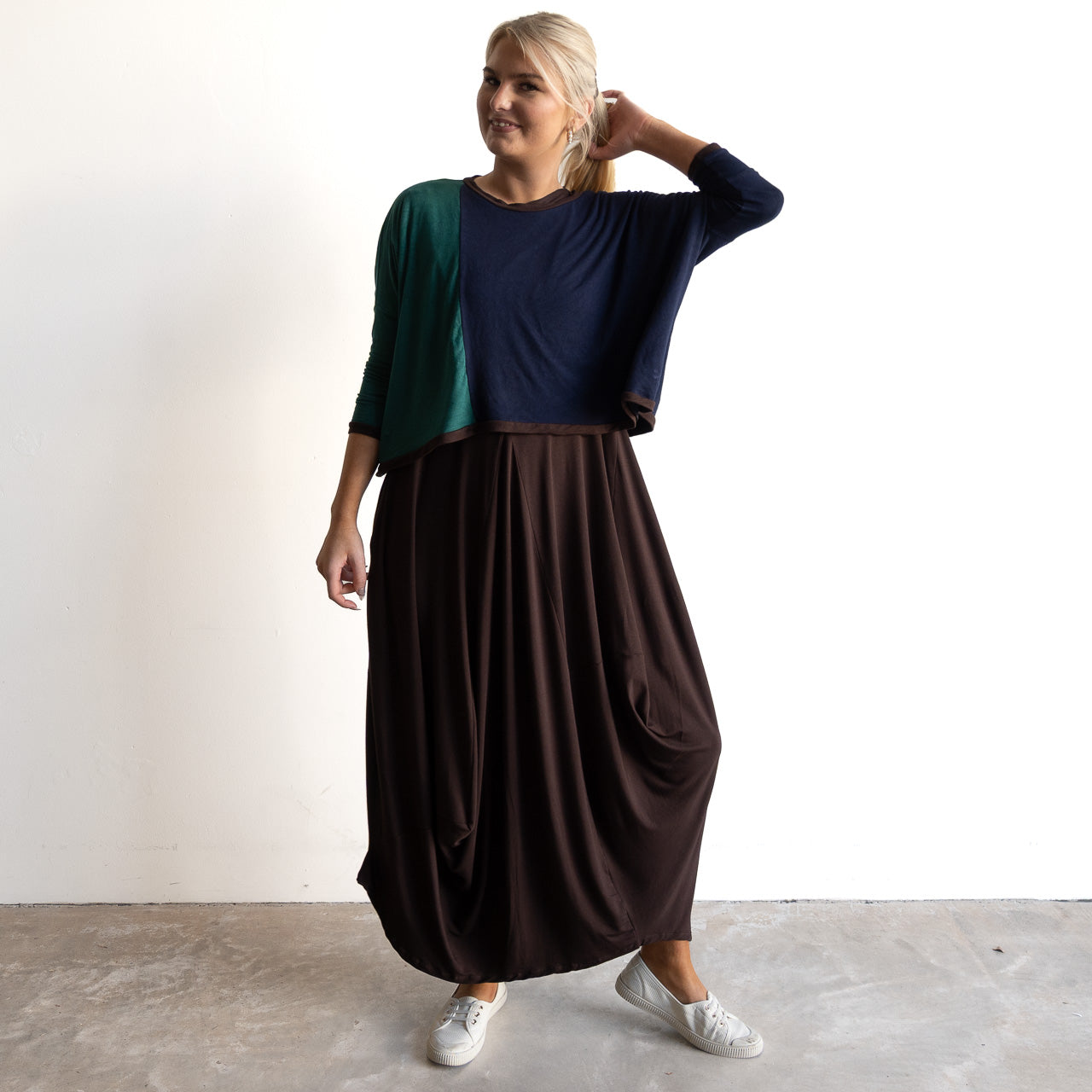 Bamboo Layering Maxi Dress by KOBOMO