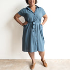 Be My Cotton Shirt Dress by KOBOMO Cotton Classics