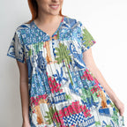 Be The Sunshine Cotton Dress - Greek Island Blue