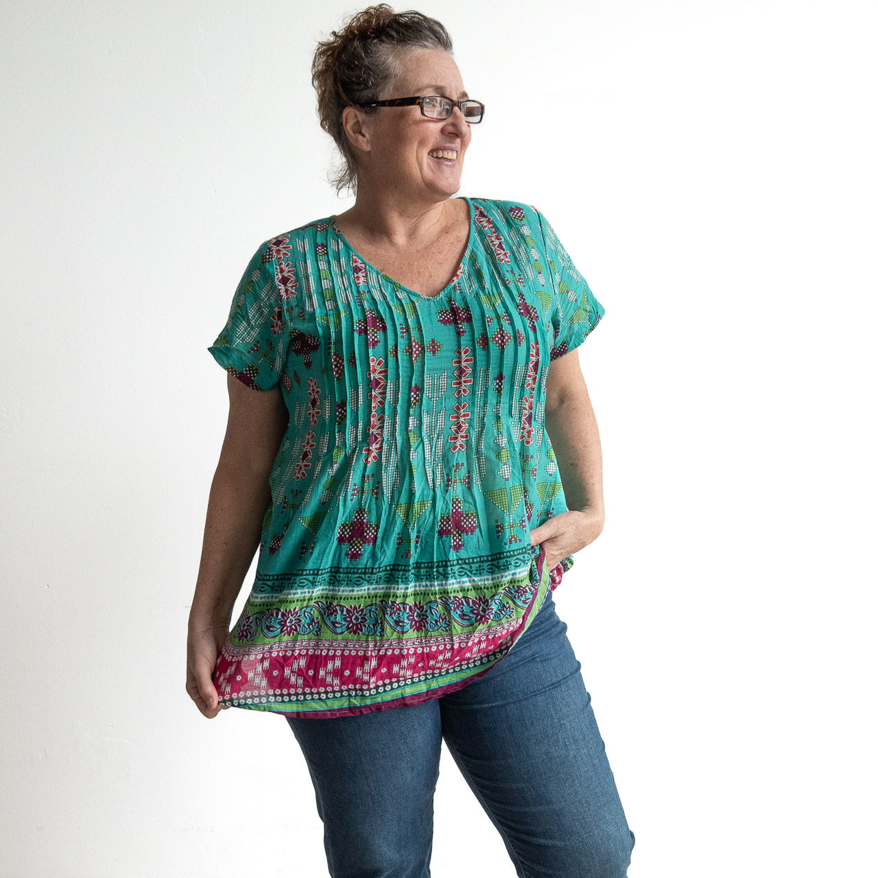 Be The Sunshine Cotton Top - Aztec Green