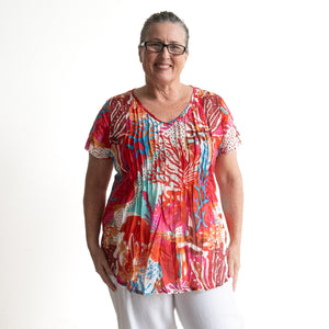Be The Sunshine Cotton Top - Coral Reef