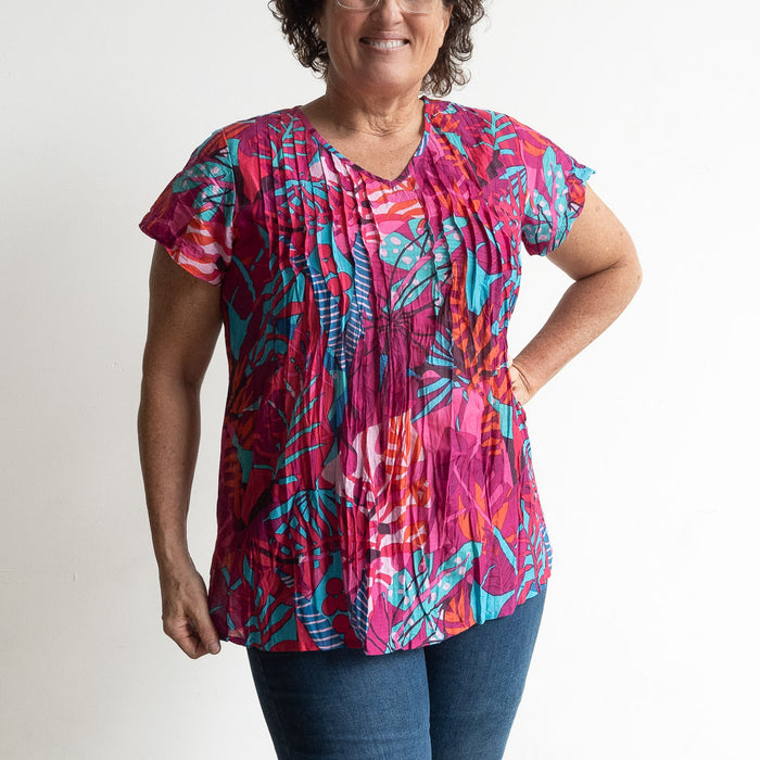 Be The Sunshine Cotton Top - Jungle Pop Magenta