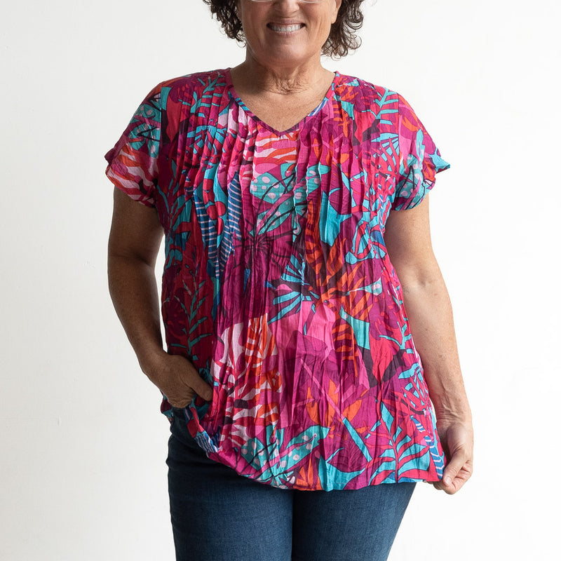 Be The Sunshine Cotton Top - Jungle Pop Magenta – KOBOMO