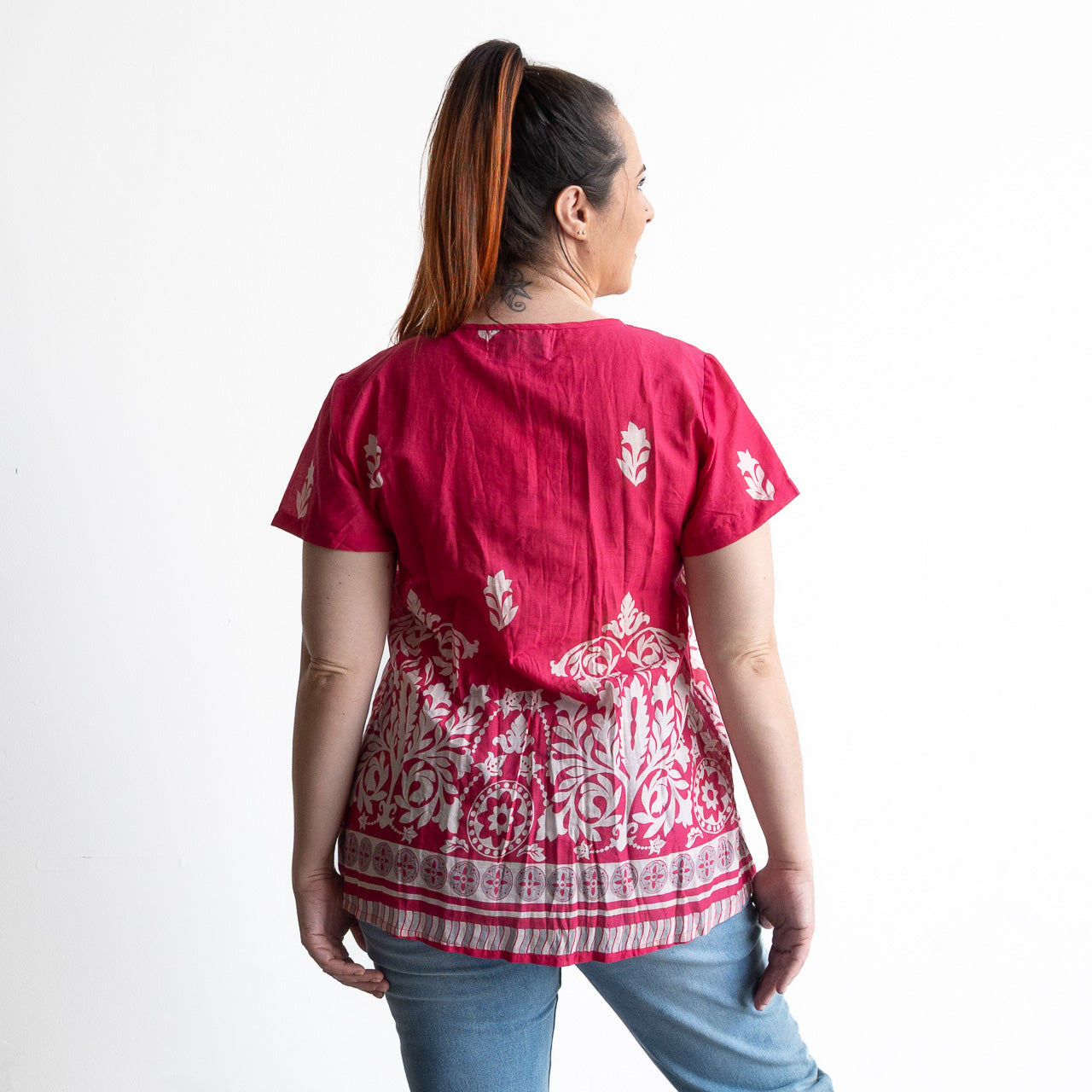 Be The Sunshine Cotton Top - Ornate Pink