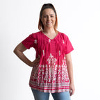 Be The Sunshine Cotton Top - Ornate Pink