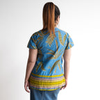 Be The Sunshine Cotton Top - Flora Border Blue