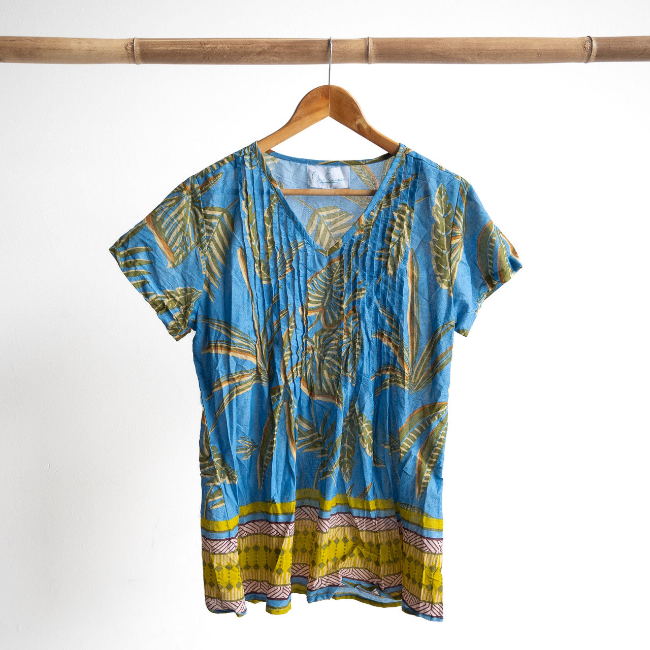 Be The Sunshine Cotton Top - Flora Border Blue