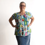 Be The Sunshine Cotton Top - La Dolce Tropical Blue