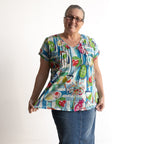 Be The Sunshine Cotton Top - La Dolce Tropical Blue