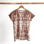 Be The Sunshine Cotton Top - Tribal Border Mocha